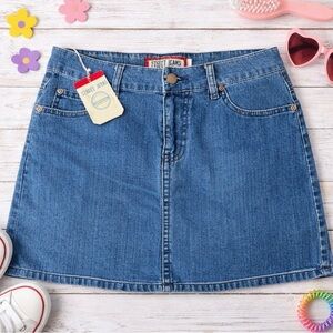 Street Jeans Girls Blue Jean Skirt Large Bling Pockets Stretch 28 x 13.5 USA